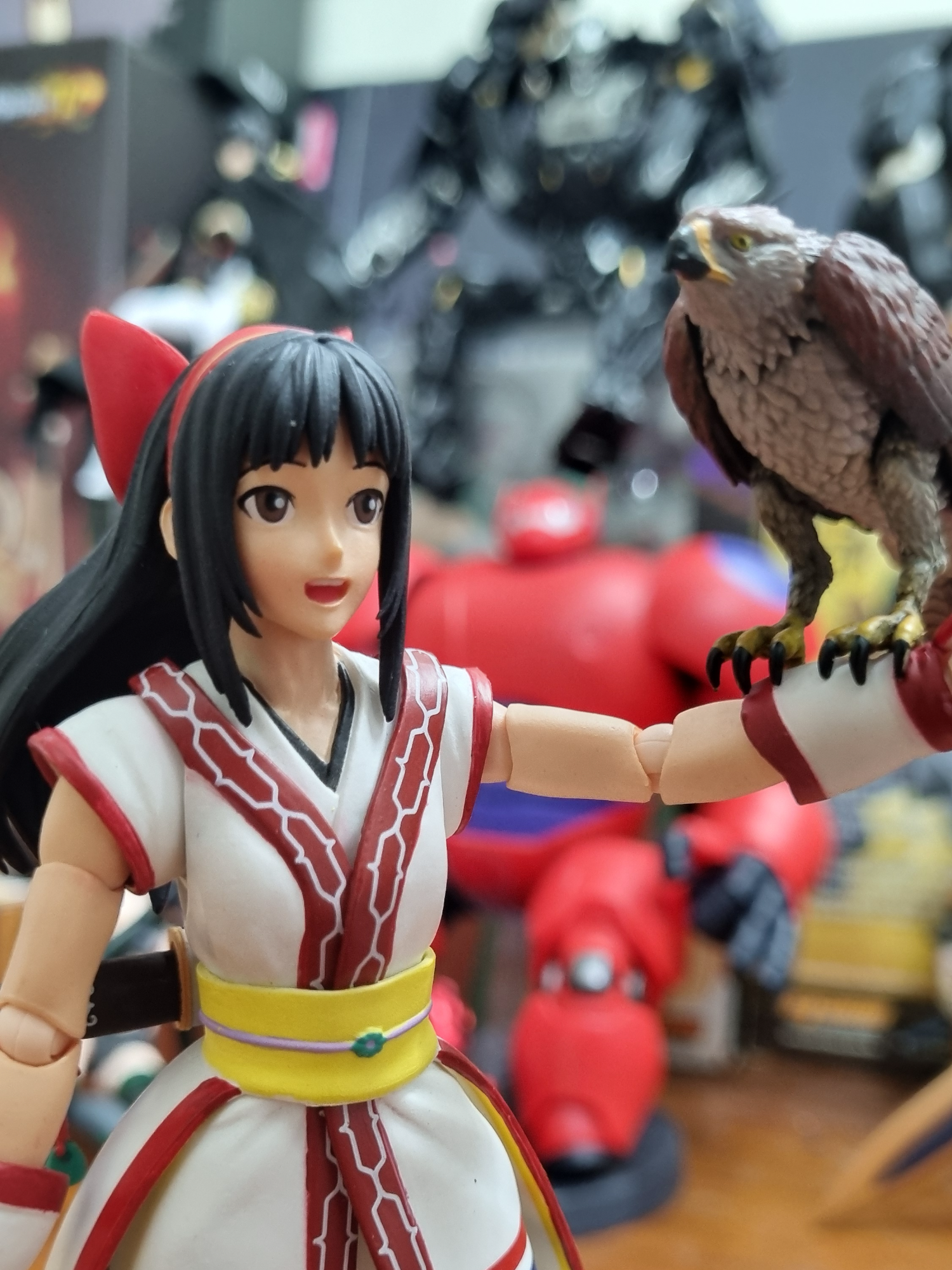Nakoruru Samurai Shodown  Nakoruru là một cô gái tuổi teen hiền lành và nhút nhát phục vụ Mẹ Thiên nhiên với tư cách là một nữ tư tế pháp sư của tôn giáo Ainu , sinh ra trên đảo Hokkaido vào năm 1771, h một chiến binh Kamui của ngôi làng yên bình Kamuikotan, Nakoruru hy sinh bản thân để khôi phục lại sự cân bằng của thiên nhiên. Cuối cùng, đã hợp nhất linh hồn mình với Gaia và trở thành 