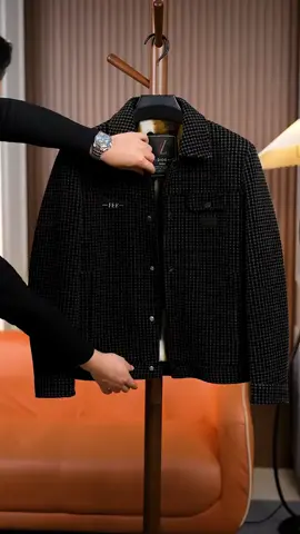 Thick warm woolen coat for autumn and winter, casual and versatile, handsome houndstooth woolen jacket#fyp #foryou #tiktokshop 