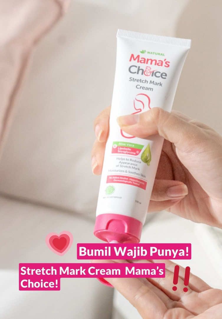 Rahasia kulit lembap dan sehat selama kehamilan? Stretch Mark Cream Mama’s Choice! #mamaschoice #stretchmarkcream #stretchmarktreatment #skincareproducts #bumil 