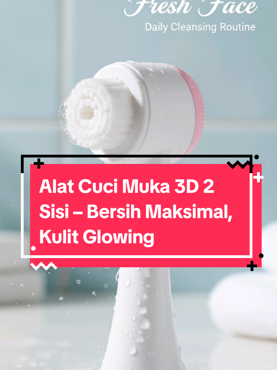 Satu alat, dua fungsi! Pembersih wajah 3D dengan sisi bulu halus & silikon, bikin wajahmu bersih, sehat, dan bercahaya. #AlatCuciMuka #PembersihWajah #SkincareRoutine #WajahGlowing #dadido 