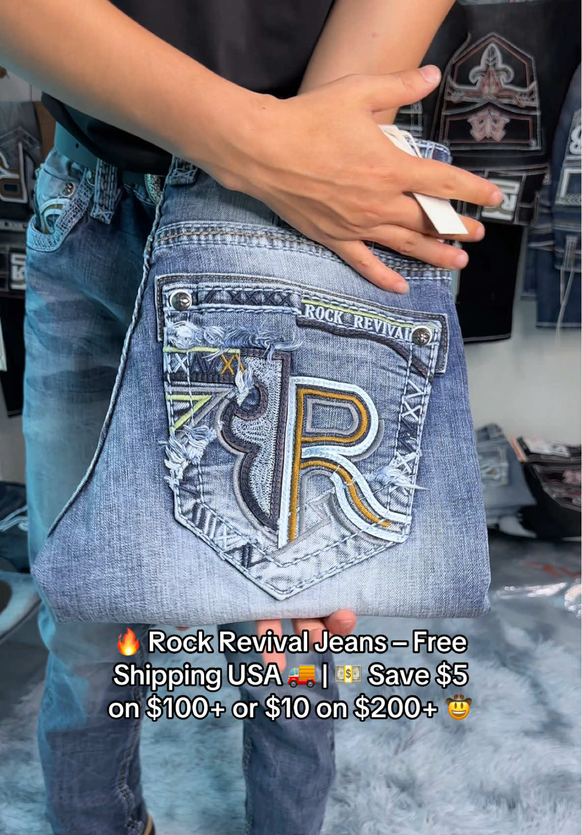 🔥 Rock Revival Jeans – Free Shipping USA 🚚 | 💵 Save $5 on $100+ or $10 on $200+ 🤠 #rockrevivaljeans #denimfashion #cowboystyle #westernstreetwear #mensoutfit 
