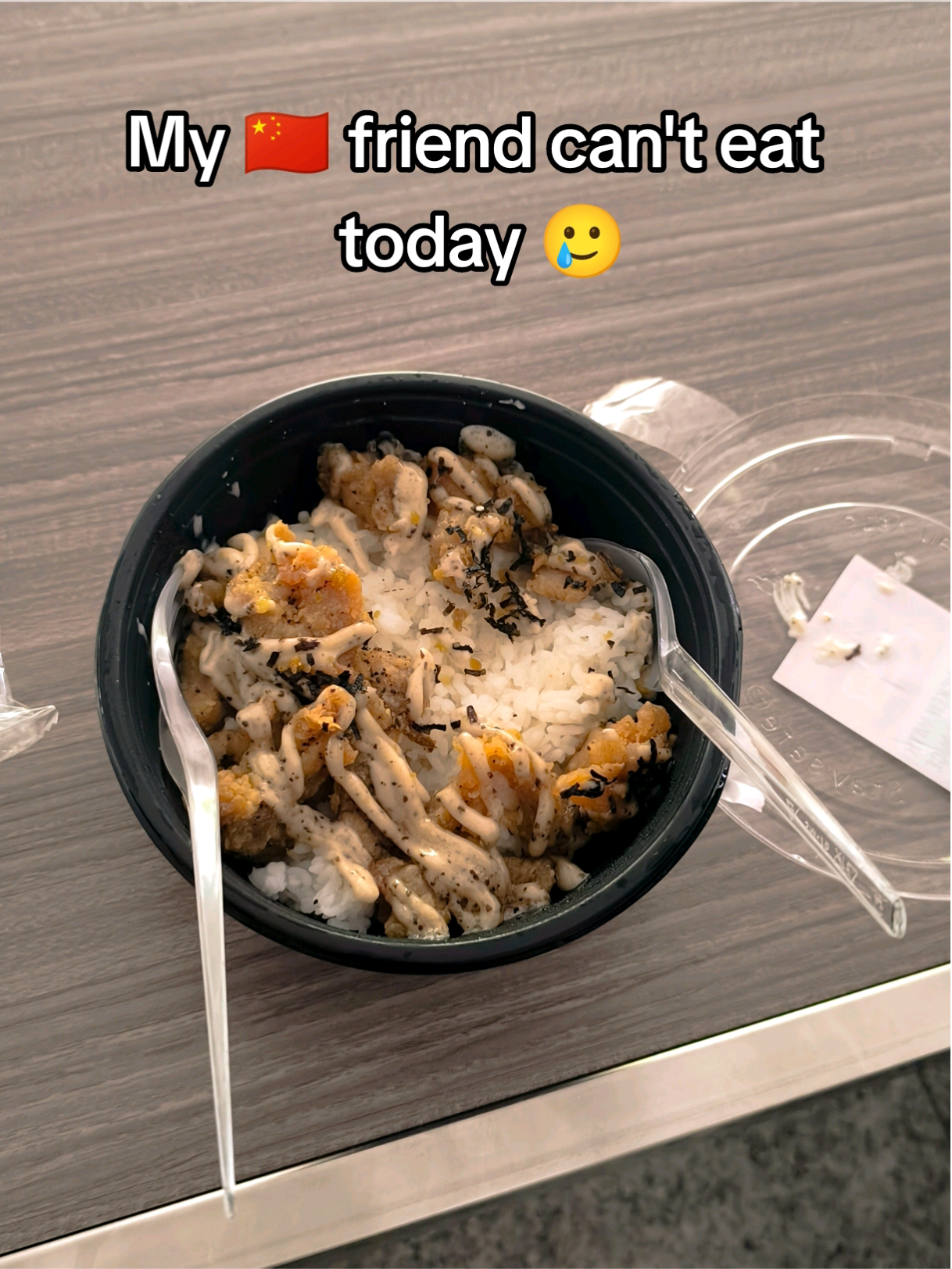 Looks like my Chinese friend won’t eat today… 🤣😭 #HelloTalkFriend #languagepartner #internationalfriends #funny #LanguageLearning 
