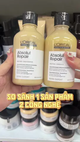 “Absolut Repair dòng mới – bạn nên chọn Quinoa hay Omega-9? 👑 Quinoa + Protein – sửa tóc hư tổn từ tận sâu bên trong, thêm sức mạnh cho sợi tóc. 🌟 Omega-9 + Protein – phủ bóng mềm mượt, bảo vệ tóc khỏi tác động môi trường. Khuyên dùng: 	•	Tóc tổn hại nặng → Quinoa là “liều thuốc đầu tiên”. 	•	Tóc đã ổn, cần giữ độ bóng & mượt lâu → Omega-9 là bước hoàn thiện tuyệt vời. Gặp shop để được tư vấn đúng loại cho mái tóc của bạn! 💛”#myphamtocchinhhang #hanhmyphamtoc #lorealpro #absolut 