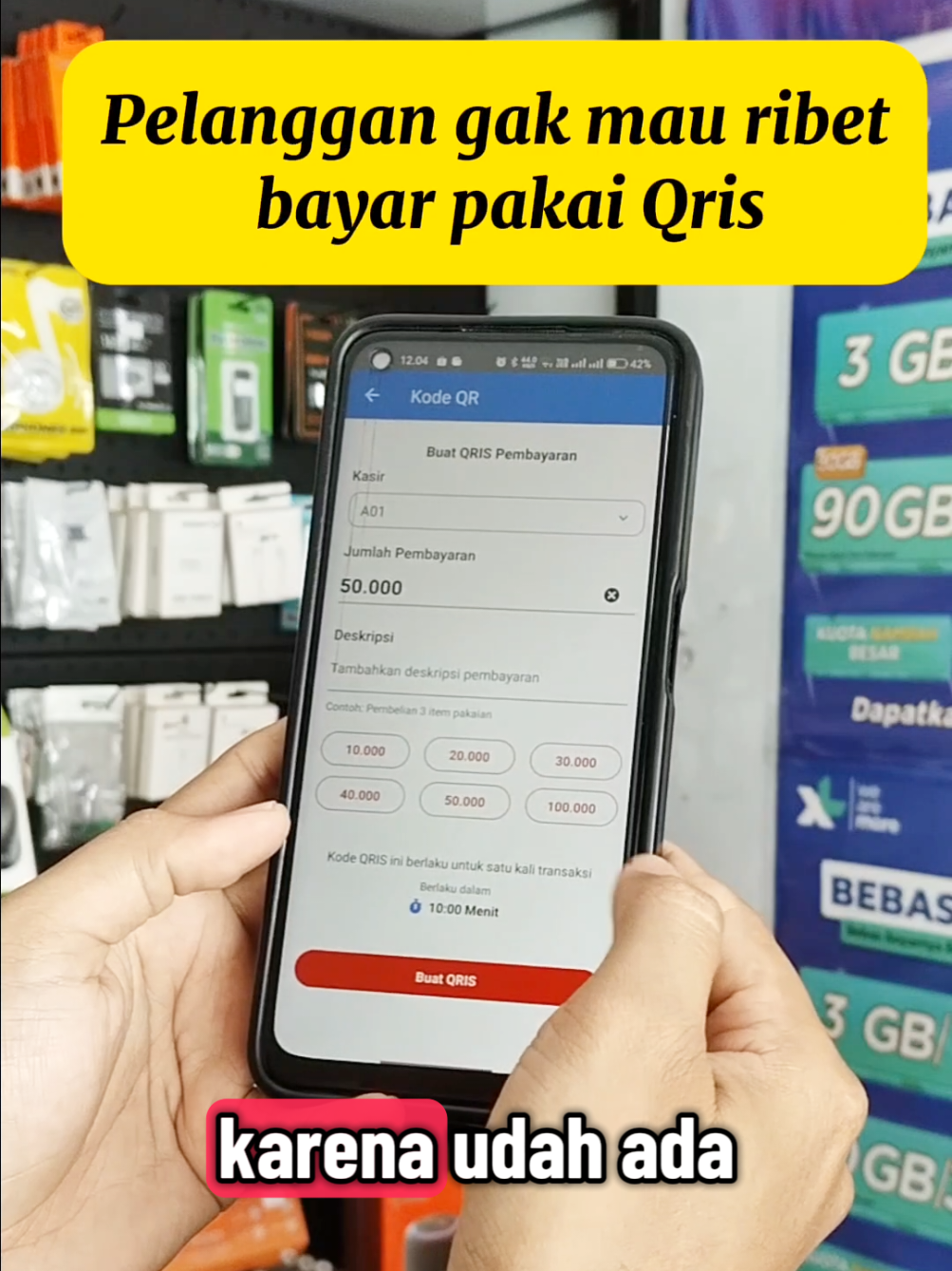 Pelanggan gak mau ribet bayar pakai Qris @instaqris  #instaqris #bisnisanakmuda #konterpulsa ##konterpulsaindonesia 
