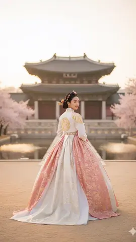 prompt: Buat gambar realistis seorang wanita dengan wajah asli yang disimpan 100% identik dengan referensi. Dia mengenakan gaun kerajaan tradisional Korea dari dinasti Joseon, bergaya sebagai permaisuri, dengan nada merah muda-putih dengan istana kerajaan yang lengkap aksesoris. Dia berdiri  di pintu masuk kerajaan dengan pose anggun dan bermartabat. Latar belakang diatur dalam istana kerajaan Korea, dengan kolam termasuk dalam adegan. Suasana menangkap keindahan drama Korea, selama cahaya malam keemasan yang lembut dengan cahaya matahari terbenam yang lembut. Gambar harus sangat realistis, sangat tajam, dan detail, dengan setiap elemen pakaian dan aksesori ditangkap dalam kejernihan sempurna sambil menjaga ketajaman wajah wanita. Dibidik dengan Canon EOS R5 dan lensa 85mm f / 1.2 pada aperture f / 1.2, mencapai ke dalaman bidang yang sangat dangkal. Pembingkaiannya harus lebar (rasio 16: 9), tidak hanya menampilkan wanita tetapi juga arsitektur istana megah dan kolam di belakangnya. Tambahkan cahaya pelek dari belakang untuk meningkatkan ke dalaman dan atmosfer. dan orang yang diunggah, pertahankan wajah yang diunggah 100% (fitur wajah identik) rasio 9:16 #Ai #CapCut #prompt #geminiAi #hanbok 