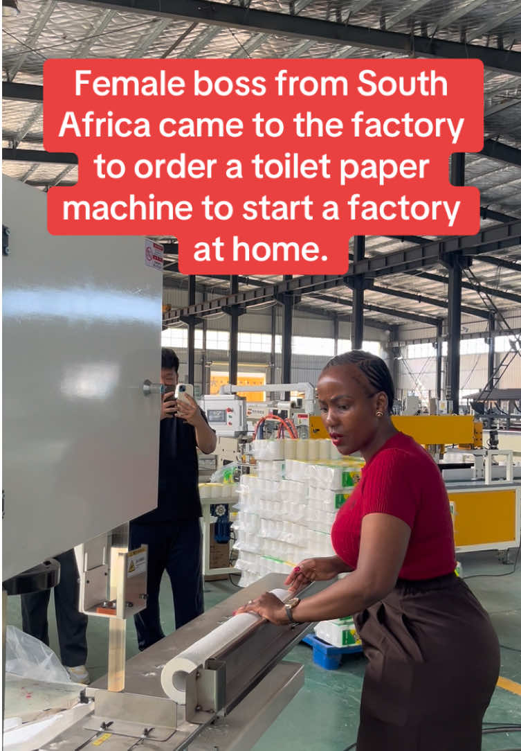 Female boss from South Africa came to the factory to order a toilet paper machine to start a factory at home.#toiletpapermachine #napkinmakingmachinery #toiletpapermakingmachine #napkinmakingmachine #tissuepapermachine #toiletpapermachinery 