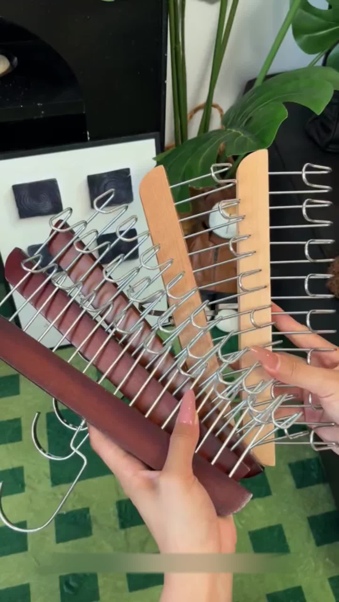 8 hook solid wood hanger Multifunctional vest underwear strap can hook the artifact log vintage hanger 