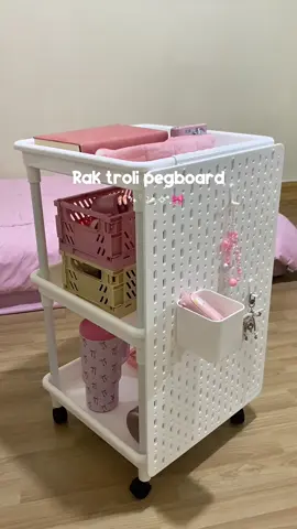 selain cantik dan estetik juga bikin penyimpanan barang jadi lebih rapi🎀 #raktroli #rakestetik #roomdecor 