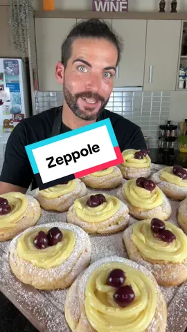 Zeppole di San Giuseppe | A Neapolitan Dessert for Father’s Day These light, golden pastries filled with silky custard cream and topped with cherries are my favourite dessert of all time. In Napoli, they’re traditionally enjoyed on St. Joseph’s Day (March 19th), but honestly, they’re too good not to make all year round. Ingredients (makes about 12 zeppole): For the choux pastry (pasta bignè): 	•	250ml water 	•	200g butter 	•	5g fine salt 	•	250g flour 00 	•	7 medium eggs For the custard (crema pasticcera): 	•	500ml milk 	•	250g sugar 	•	75g corn starch (or 100g flour 00) 	•	4 egg yolks 	•	1 whole lemon zest 	•	1 pinch of salt 	•	Vanilla To finish: Icing sugar Amarene or black pitted cherries  Instructions: Heat water, butter, and salt in a pan until boiling. Add flour and stir until compact, cook on low heat for 3 min. Cool slightly, then add eggs one at a time, mixing well. Pipe into zeppole shapes and bake at 190°C for 30 min. For the cream: whisk milk, sugar, starch/flour, yolks, salt, and vanilla. Add lemon zest. Cook on low heat until thick. Cover with cling film and cool. Fill the zeppole with custard, swirl on top, and finish with icing sugar and amarena (or black cherries). Full recipe and more Italian desserts 👉 www.cookingwithtucci.com #cookingwithtucci #zeppole #zeppoledisanGiuseppe #italianpastry #italiandesserts       