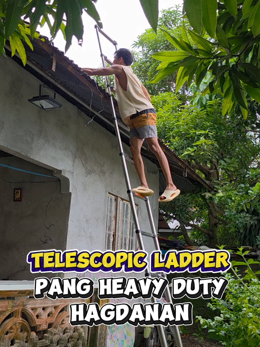 Telescopic ladder heavy duty. hagdanan na foldable space saver talaga. #ladder #foldableladder #hagdan #aluminumalloy #portableladder 