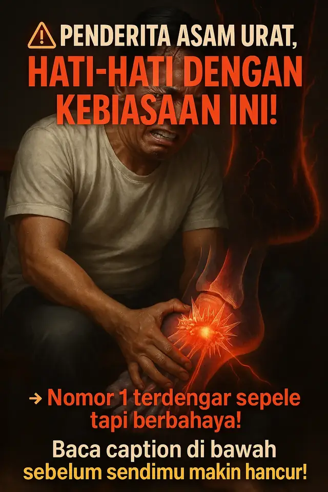 ⚠️ Penderita Asam Urat, Waspadalah! Banyak orang mengira sakit asam urat datang begitu saja. Padahal seringkali, penyebabnya adalah kebiasaan kecil yang dilakukan setiap hari tanpa disadari. 👉 Nomor 1 paling sering disepelekan: duduk terlalu lama tanpa gerak. Kedengarannya sepele, kan? Tapi faktanya, ini membuat asam urat makin menumpuk di persendian, sirkulasi darah terhambat, dan rasa nyeri pun makin parah. ❌ Ditambah lagi dengan kebiasaan lain seperti: Sering makan jeroan, daging merah, atau seafood berlebihan. Hobi minum kopi manis, teh manis, atau bahkan alkohol. Kurang minum air putih, sehingga kadar asam urat makin pekat. Bayangkan… sendi yang harusnya fleksibel justru makin kaku, bengkak, dan terasa seperti ditusuk jarum panas setiap hari. Kalau terus dibiarkan, bukan cuma nyeri — sendimu bisa rusak permanen! 🔥 Jangan tunggu sampai terlambat. Tubuhmu butuh perubahan sekarang, bukan nanti! 👉 Tulis 