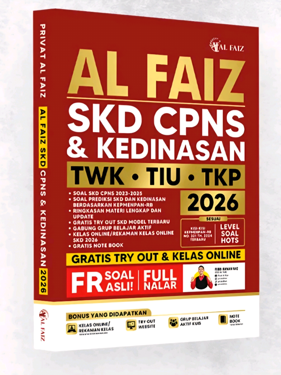 Bingung cari buku untuk latihan SKD CPNS? Buku Al Faiz jawabannya! Sudah banyak testimoni orang-orang yang mengatakan bahwa soal SKD CPNS asli sangat mirip dengan soal dari buku Al Faiz, sehingga tidak jarang orang yang beli buku ini bisa lulus dengan nilai yang memuaskan! #cpns2026 #cpns #skd #bukulatihanskd #kedinasan 