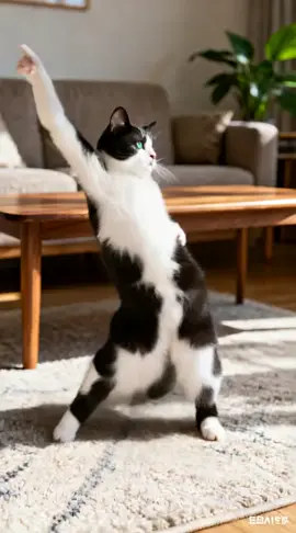 小さな体で全力ダンス💃🐾 AI猫ちゃんが主役です！ #猫動画 #AI動画 #癒し系 #踊る猫 #可愛い