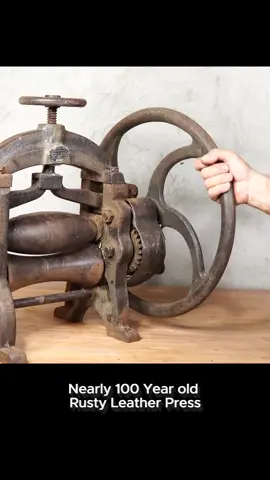 Nearly 100 Year old Rusty Leather Press. #asmr #satisfying #rusty #antique #restoration 
