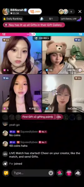 bbnorah0 vs Jen full pk battle round 9#bbnorah #fypage 