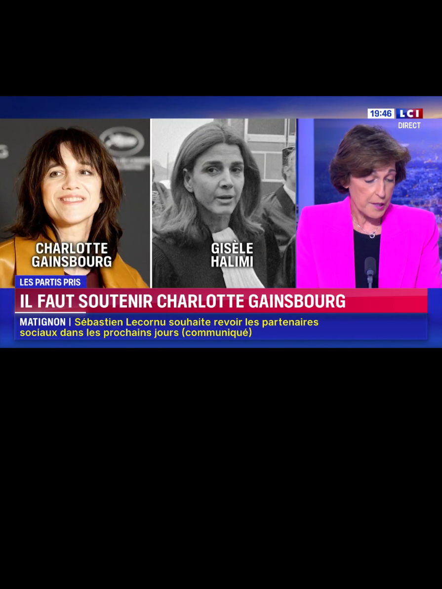 @LCI TV OFFICIEL , Ruth Elkrief nous parles du maccarthysme à propos de l'appel au #boycott de Charlotte Gainsbourg. #France #2025 #cinema #pourtoi 