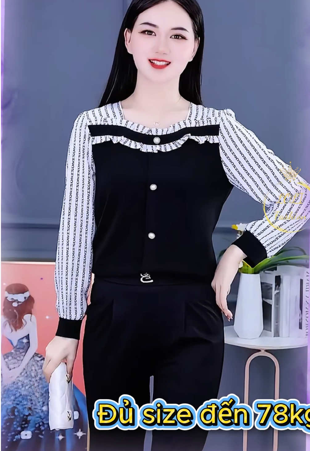 Áo kiểu nữ cổ vuông cách điệu mặc thu đông #aokieunu #aokieunudaitay #thoitrangtrungnien #aocovuong #sominucachdieu #xuhuongtiktok 