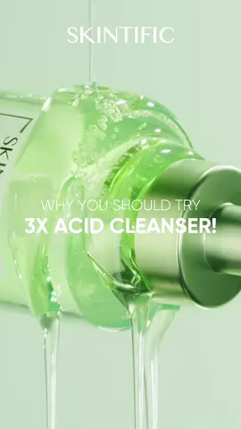 SKINTIFIC 3X Acid Acne Cleanser pilihan tepat untuk wajah lebih bersih dan terawat✨ Tidak hanya membersihkan pori-pori tersumbat, tapi dapat membantu redakan jerawat dan kontrol minyak berlebih. #skintific #3XAcidCleanser #KulitJerawat #Cleansing #3XAcid  