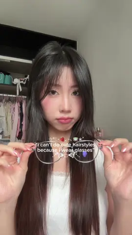 glasses + cute easy hairstyles 🍋🎀🧸  #hairstyle #cute #foryou 