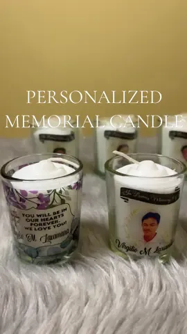 Personalized Memorial Candle!🤍 #candles  #personalizedcandles  #candleforcemetery 