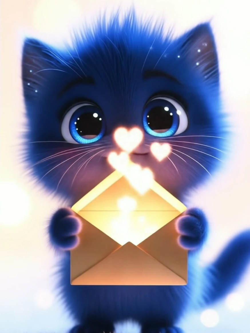 A letter for you ❤️ #kitten #magicletter #hearts #artai 