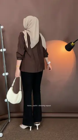 Warna mahogany cakep banget🫵🏻🤎 #blousewanita #blousecantik #ootdhijabstyle #ootdhijab 