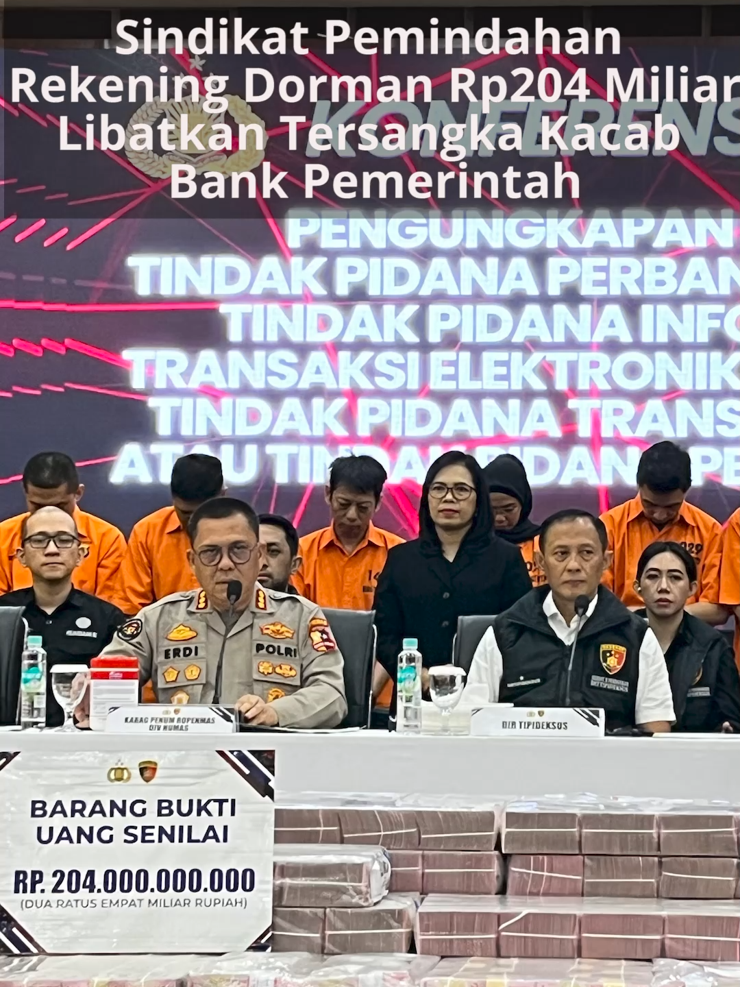 Sindikat Pemindahan Rekening Dorman Rp204 Miliar Libatkan Tersangka Kacab Bank Pemerintah Direktur Tipideksus Bareskrim Polri Brigjen Helfi Assegaf, mengatakan kasus ini terungkap berkat laporan dari bank pemerintah yang menjadi korban pada 20 Juni 2025. Pihak bank mengendus adanya transaksi mencurigakan yang dilakukan oleh pelaku terhadap rekening dorman senilai Rp204 miliar. 