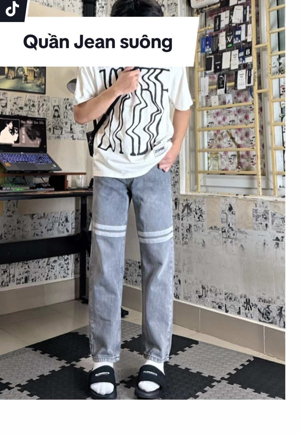Quần Jean Suông V2💕#quanjean#quansuong#xh#outfit#vairal