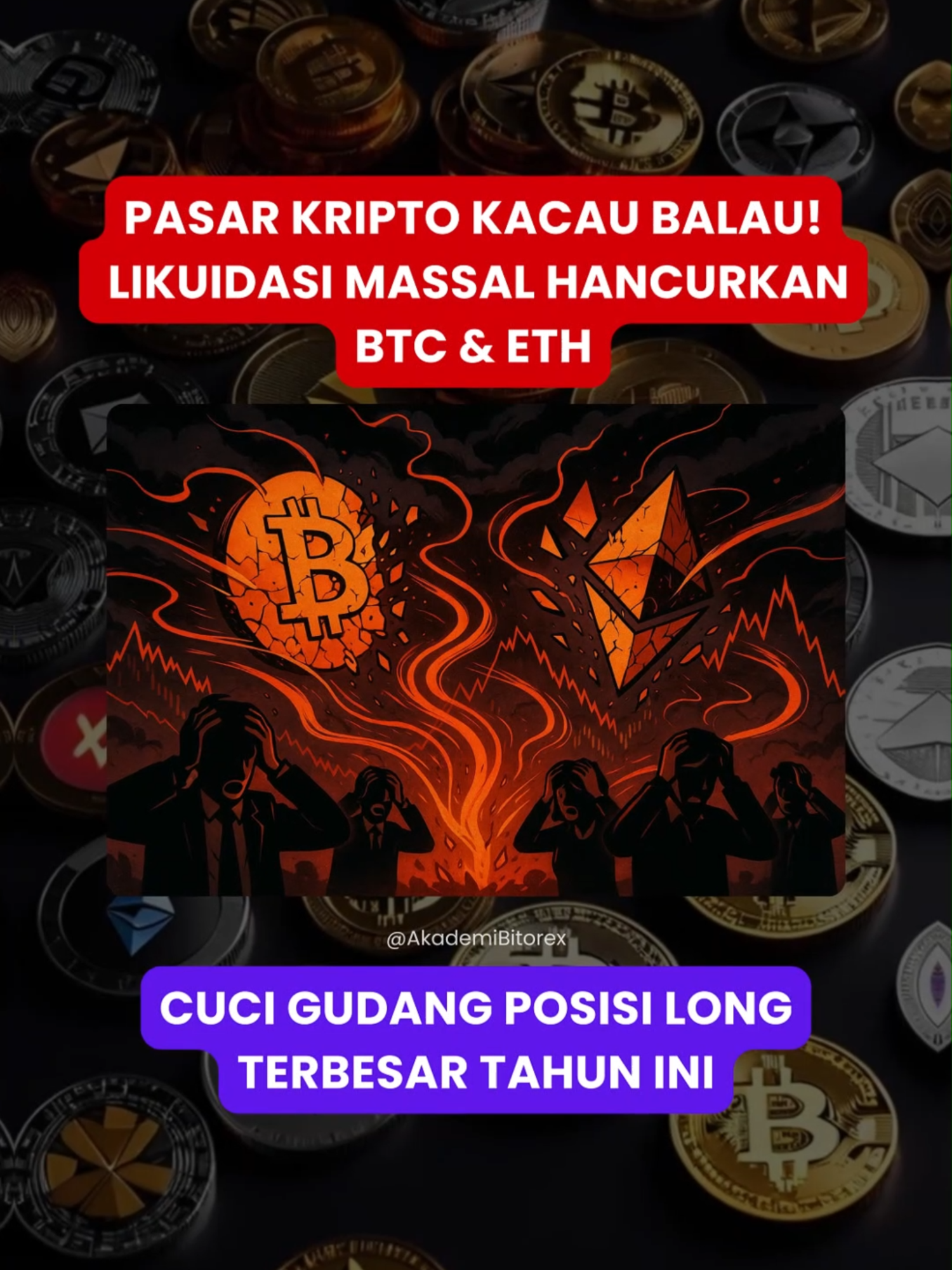 🚨 Pasar Kripto Berdarah!🚨 Dalam sehari, $1,6 Billion lenyap dari pasar, termasuk $285 Million posisi long BTC dan $490 Million ETH yang longsor lebih parah 😱.  Sejarah bilang, setelah likuidasi besar, BTC sering lesu 30 hari ke depan, tapi kadang justru jadi titik balik bull run 🚀.  Sementara itu, altcoin makin panas menjelang debut ETF Oktober. 🔥 Apakah ini tanda kebangkitan… atau justru awal badai baru? 🌪️ ‼️Disclaimer : Postingan ini hanya bertujuan untuk edukasi, Bukan ajakan membeli atau menjual aset ___________ #CryptoNews #BitcoinUpdate #EthereumDrop #CryptoIndonesia #KriptoHariIni #CryptoAlert #AltcoinSeason #infoterkini #trending #explorepage #tiktoktrend #foryoupage #fyp #Fyp #viral #post #AkademiBitorex #AkademiBitorex_Ltd