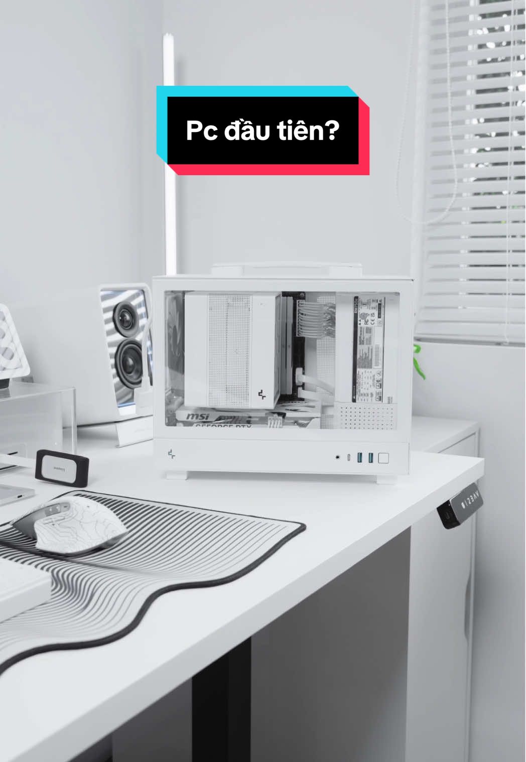 Cùng lên cấu hình cho chiếc pc m itx màu trắng đầu tiên của mình #desksetup #pcbuild #LearnOnTikTok #deskaccessories #decor 