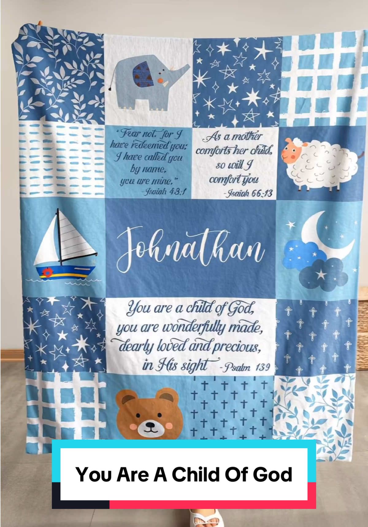 Will this blanket make your kid sleep through the night? Worth a try. Buy it! 🙏💤 #macorner #personalizedblanket #kidsgift #sweetdreams #christian
