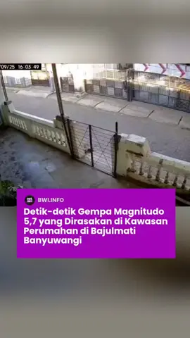 Bajulmati cedek banget karo pusat gempane, lur 😬 . . Gempa berkekuatan Magnitudo 5.7 mengguncang 46 km Timur Laut Banyuwangi pada Kamis (25/9/25) pukul 16:04 WIB, titik pusat gempa di koordinat 7.82 LS,114.47 BT di Kedalaman:12 Km, tidak berpotensi tsunami . sumber bmkg 🎥: @hen_dra9456  #gempabumi  #banyuwangi  #beritaviral  #baluran  #situbondo