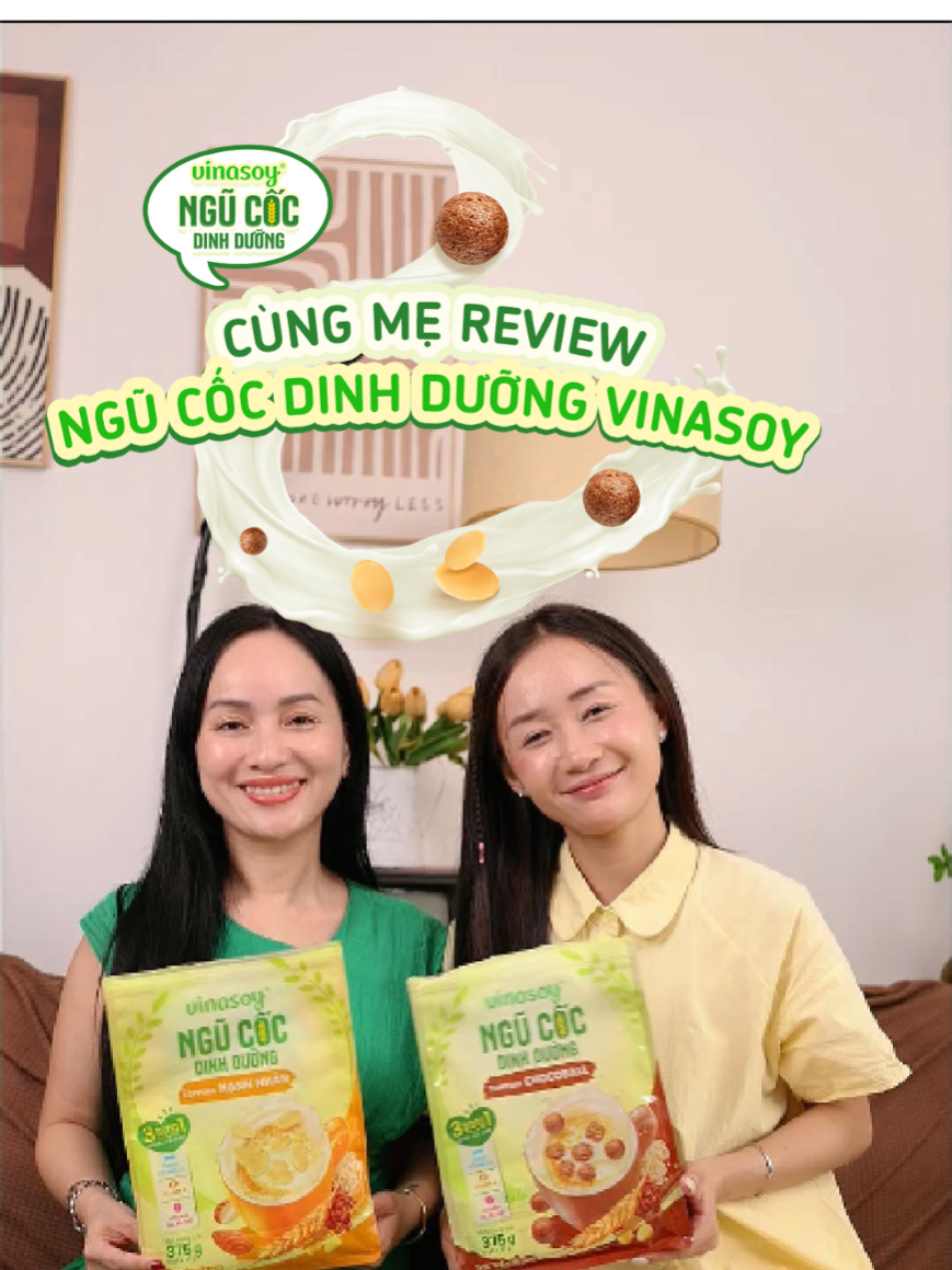 Bữa nhẹ tiện lợi của mẹ con mình đã có “chân ái”. Ai chưa thử 2 loại topping ngũ cốc dinh dưỡng Vinasoy thì thử ngay nha! #vinasoy #ngucocdinhduong