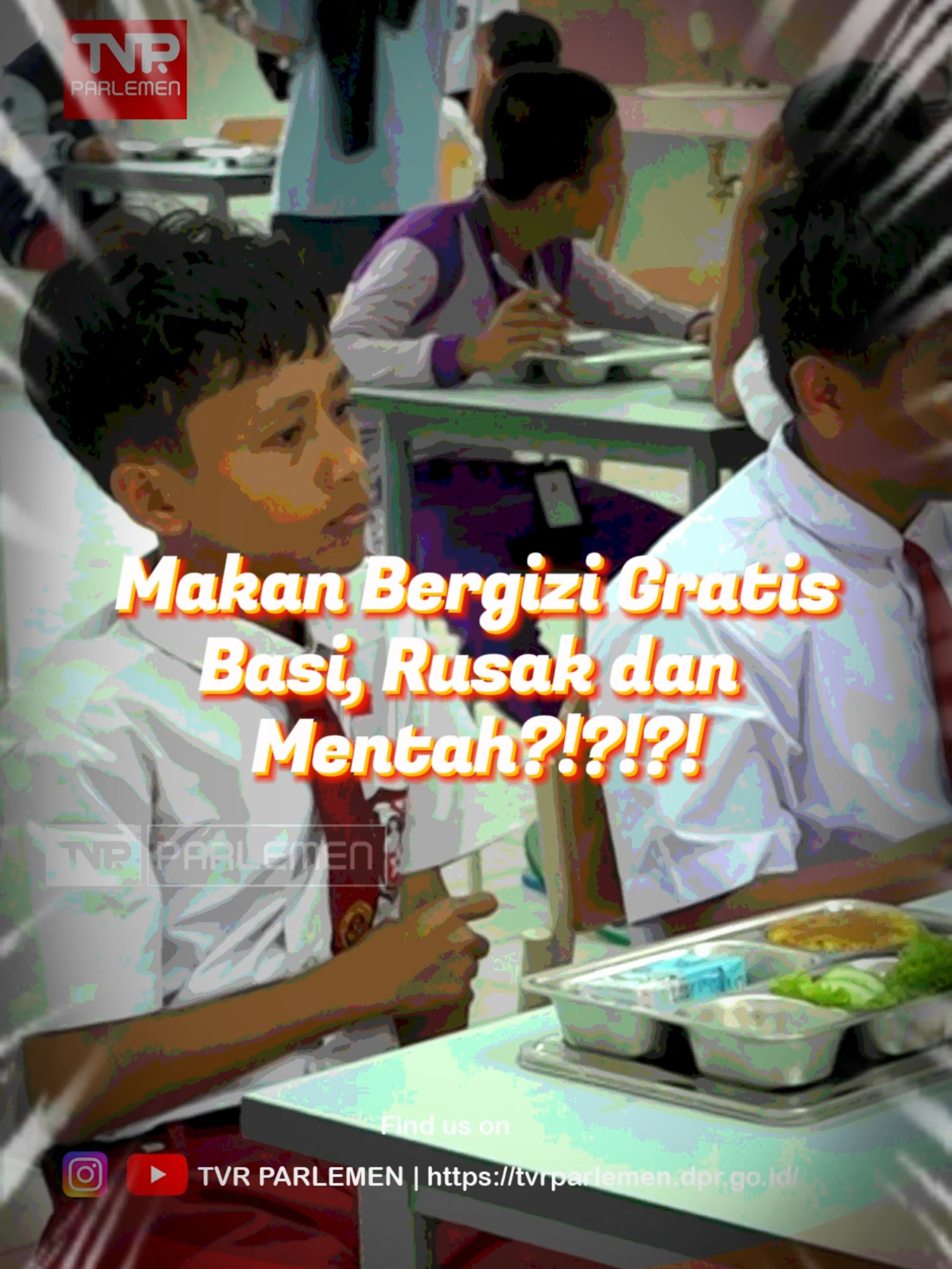 Banyaknya pemberitaan menu Makan Bergizi Gratis yang basi, rusak, mentah, dan bahkan berita beberapa siswa yang keracunan makanan, DPR RI menyarankan kepada Pemerintah untuk melibatkan sekolah dan komite sekolah untuk mengelola Makan Bergizi Gratis. Selengkapnya cek di Youtube TVR Parlemen, link on bio #MBG #makanbergizigratis #menumbg #programpemerintah #komisi9 #dpr #dprri