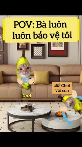 Bà luôn bảo vệ tôi. #fyp #viral #meme #funny #cat 