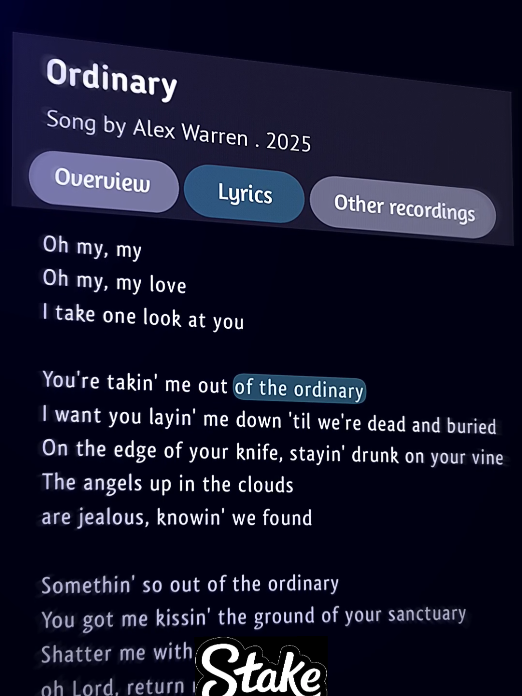 Ordinary🎧 #lyrics #music #foryou #fyp #fypage 