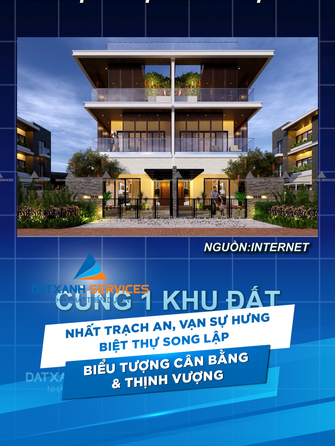 Người xưa nói: “Nhất trạch an, vạn sự hưng” - Biệt thự song lập biểu tượng của sự cân bằng âm – dương, mang lại ổn định và thịnh vượng cho gia chủ. 🏡 Biệt thự song lập là biệt thự có ba mặt sân vườn hoặc mặt thoáng và một mặt còn lại sẽ chung tường với căn biệt thự bên cạnh. 💎 Hai căn biệt thự này được xây dựng trên cùng một khu đất, nếu nhìn từ ngoài vào có thể nghĩ là một căn biệt thự. Nhưng đây sẽ là 2 căn nhà riêng biệt, có lối đi riêng, không gian sinh hoạt biệt lập 💑 Nếu biệt thự đơn lập là “một viên ngọc” độc tôn – 4 mặt thoáng hoàn toàn, tự do sáng tạo cảnh quan và phong thủy, thì biệt thự song lập giống như “cặp đôi song hành” – cân bằng, đối xứng, tạo cảm giác ổn định về năng lượng. 🔮 Trong phong thủy, sự đối xứng này được coi là yếu tố giúp hài hòa âm – dương, gia tăng sự bền vững trong công việc và đời sống. #DatXanhServices #NhaPhatTrienDuAn #Bietthusonglap #Bietthudonlap #Biethusonglaplagi