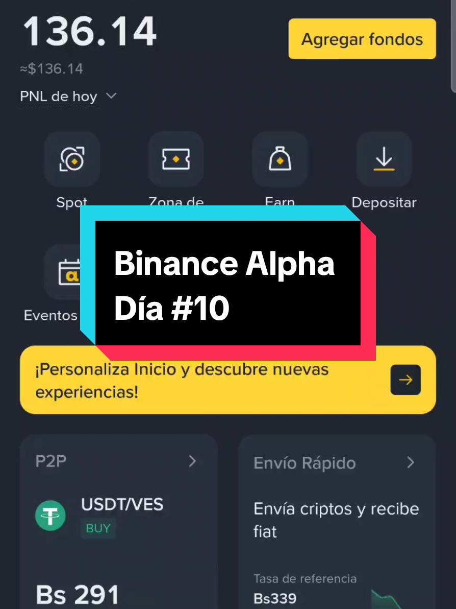 Día #10 realizando volumen de compras en binance alpha, para conseguir puntos alpha, reclamar airdops y participar en campañas de la binance web3. Sígueme para que veas todo el proceso durante los próximos 15 días o 1 mes. #fyp #binance #ganardinero 