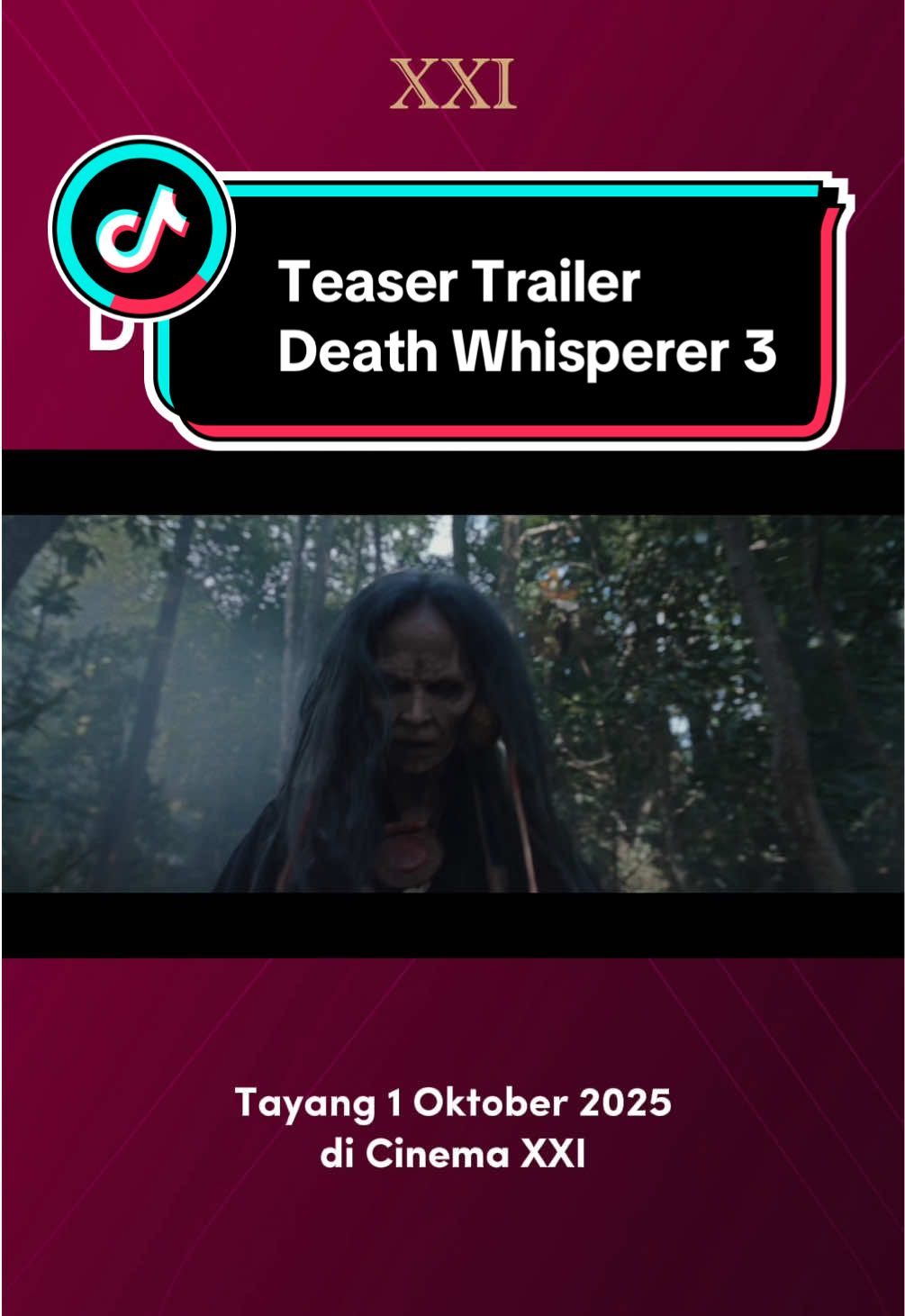 Baru liat Teaser Trailernya aja udah dibikin zezek nafas dan merinding denger bisikan-bisikan yang muncul. Keren sih perjuangannya Yak (Nadech Kugimiya) demi nyelametin adeknya. Apakah doi dan adiknya bakal selamat? Atau... Penasaran kan? Jangan lupa saksikan Death Whisperer 3 a.k.a Tee Yod 3 di Cinema XXI dan IMAX mulai 1 Oktober 2025, ya! #LebihASIK #NontonASIKdiXXI #teeyod3 #DeathWhisperer3 #DeathWhisperer 