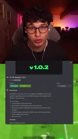 La PRIMA PATCH di FC26 è uscita: vediamo cos’è cambiato 📈 #fc26 #fyp 