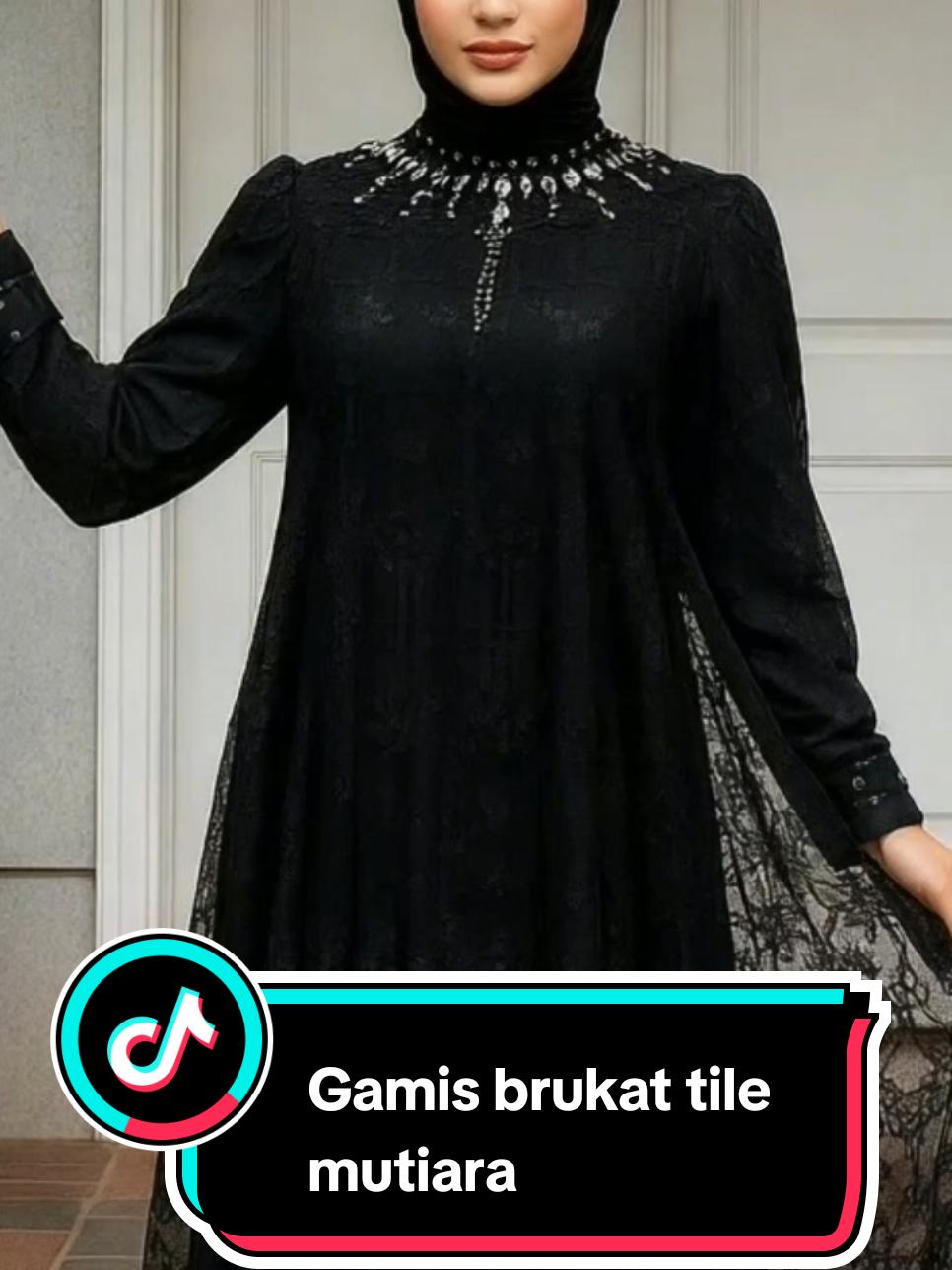 Gamis brukat tile mutiara motif daun baju muslim #gamis #gamismewah #gamislebaran #gamiskondangan #gamisbrokat 