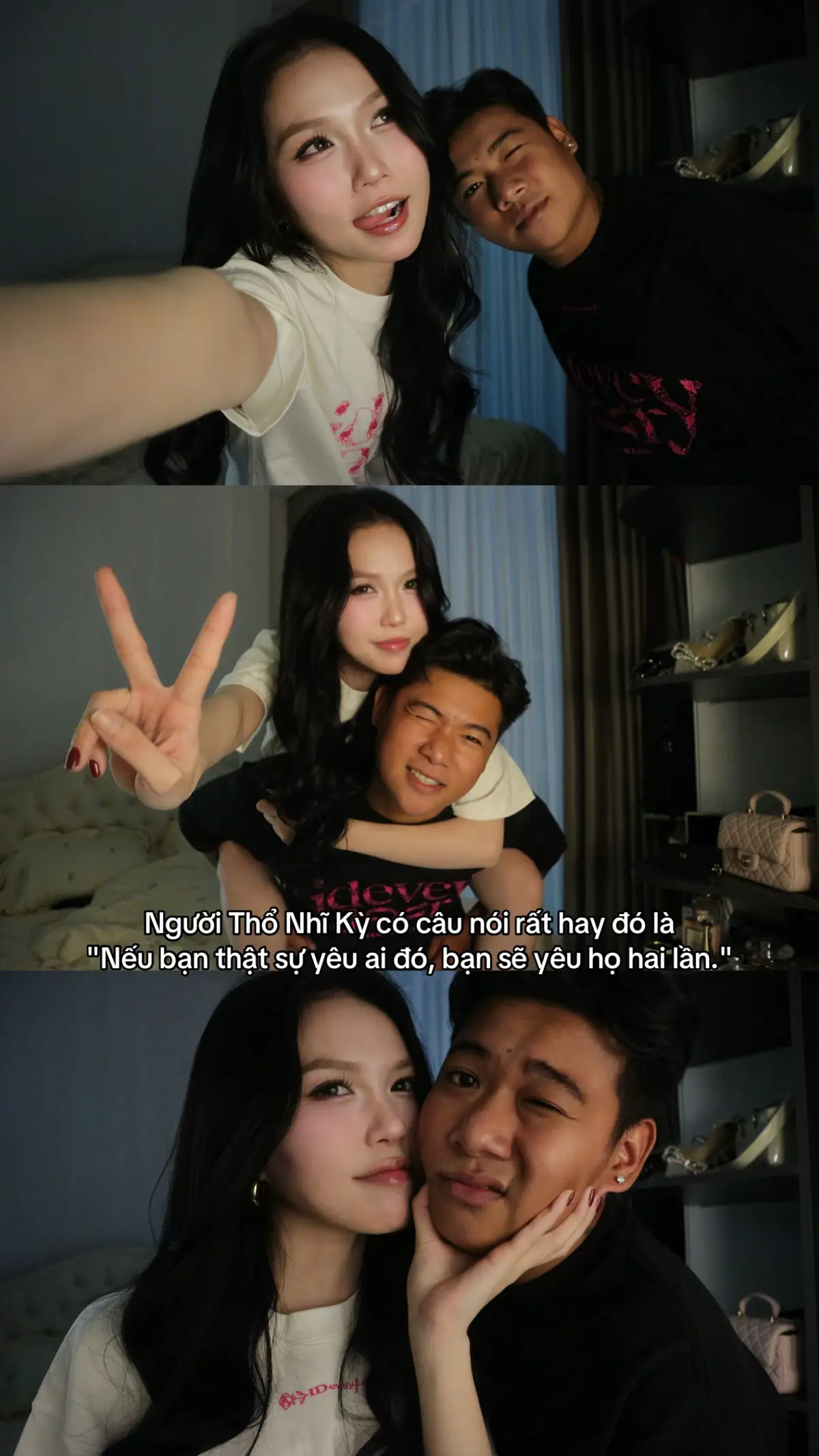 Lần đầu là khi ta bị cuốn hút bởi những điều đẹp đẽ, lý tưởng về nhau, say mê nhưng dễ vỡ.  Lần hai là khi ta nhìn thấy cả những khuyết điểm, mâu thuẫn và tổn thương nhưng vẫn chọn ở lại, thấu hiểu, và cùng nhau vượt qua. Tình yêu không chỉ là cảm xúc nhất thời, mà là một quá trình chọn lựa, cam kết và trưởng thành cùng nhau. Một mối quan hệ lành mạnh sẽ giúp ta đối diện với chính mình, không hoàn hảo nhưng luôn nỗ lực để yêu tốt hơn. Tình yêu bền vững là khi vẫn chọn nhau, dù đã nhìn rõ nhau. Love Bae 🫶🏼 @𝙋𝙝𝙖̣𝙢 𝙉𝙜𝙤̣𝙘 𝘿𝙖𝙣𝙝 ✅ #fyp #viral #Love 