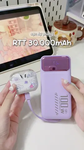 đi ra ngoài là phải lun mang theo sạc dự phòng mới yên tâm 💜 #sacduphong #sacduphong30000mah #sacduphongrtt #unboxcunganna 