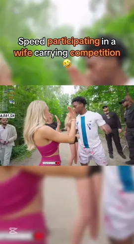 Speed participating in a wife carrying competition 🤣 #ishowspeedclipz #competition #stream #finland #fyp 