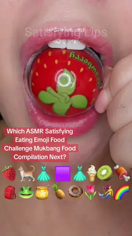 ASMR Satisfying Eating Emoji Food Challenge Mukbang Food Compilation Eating Wax Candy Honey Fondant Gummy Balls And More Delicious Food 😋 #mukbangeatingshow #satisfyinglips #asmr #emojichallenge 