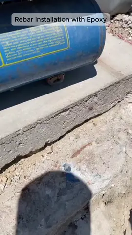 Installing rebar with epoxy anchor 🔩 #Construction