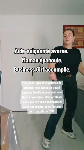 Maman entrepreneuse et aide-soignante heureuse et pleine de réussite, grâce à une seule décision! Me lancer dans un job en ligne pour diminuer mon temps de travail tout en gagnant plus !  Alors oses et arrêtes de douter de toi!  #femme #mamanentrepreneuse #aidesoignante #businesswoman #bonheur 