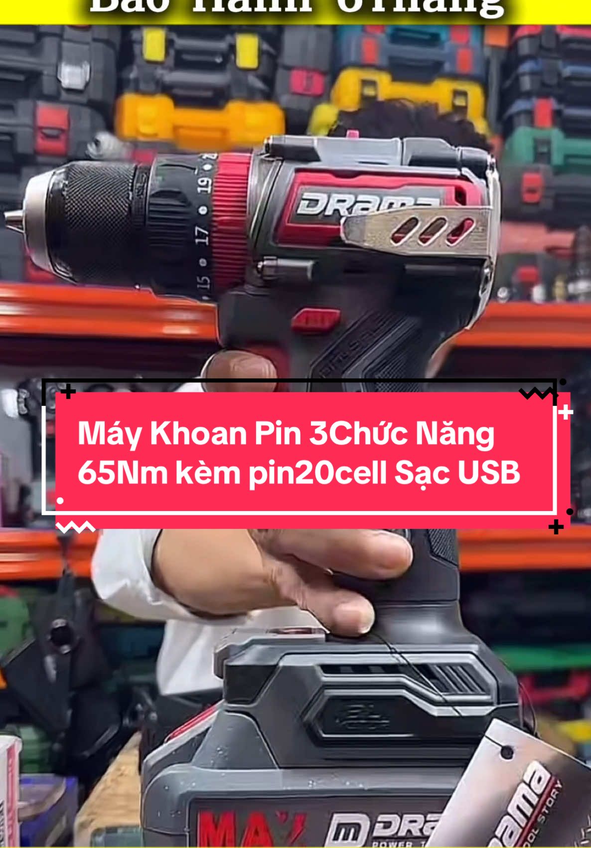 Máy khoan pin 3chức năng 65Nm Drama kèm pin 20cell dòng xã cao có cổng sạc USB#maykhoanpin #khoanpin #khoanpinkhongchoithan #quocdung #xuhuong 