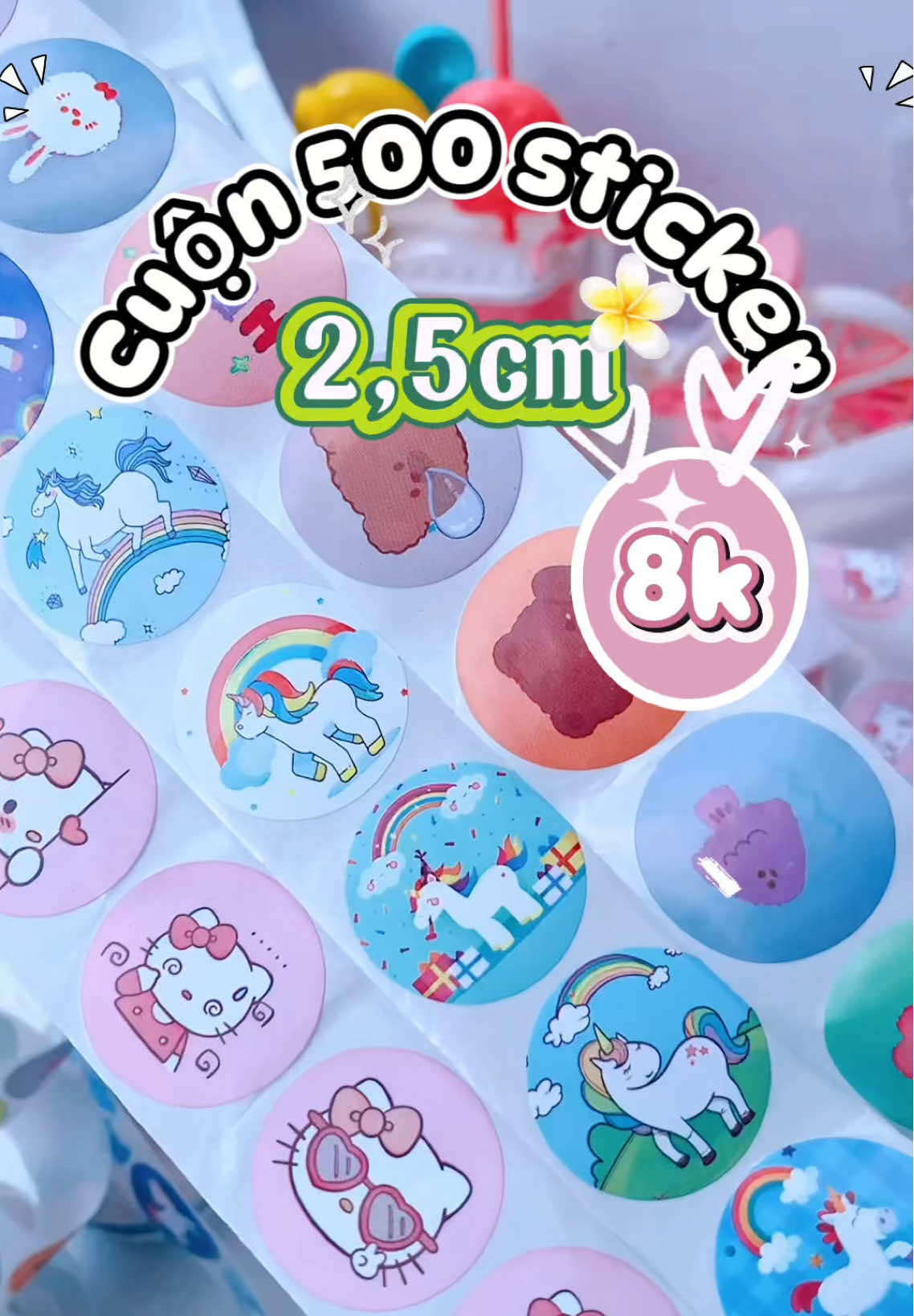 Cuộn 500 sticker cho bé , sticker bóc dán họa tiết dễ thương #nhungmecam #stickers #cuon500sticker #stickerchobe #sticker 