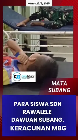 Sebanyak 13 siswa Sekolah Dasar Negeri (SDN) Rawalele Kecamatan Dawuan Kabupaten Subang mengalami muntah-muntah sesuai menyantap Makan Bergizi Gratis(MBG) pada Kamis (25/9/2025) pagi. Sebelumnya, para siswa mengeluhkan gejala muntah dan sesak napas usai makan. Mereka sempat mendapat perawatan di Puskesmas. Karena kondisinya semakin mengkhawatirkan, para siswa dirujuk ke Instalasi Gawat Darurat (IGD) RSUD Subang. #fyppppppp  #keracunan  #mbg  #siswasd  #sdnrawaleledawuansubang 
